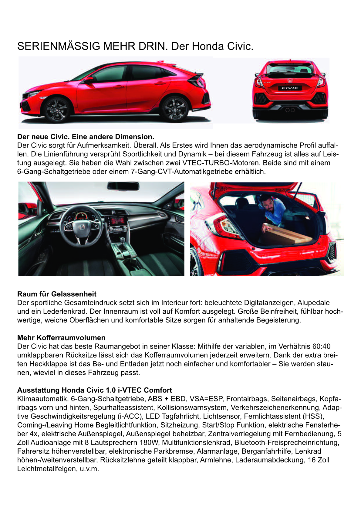 Der Honda Civic Zum Aktionspreis Autohaus Moritz